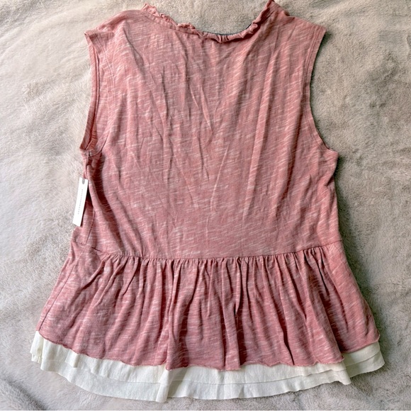 NWT Anthropologie Pilcro Ruffle Babydoll Tank Top Rose Size M - Picture 7 of 11